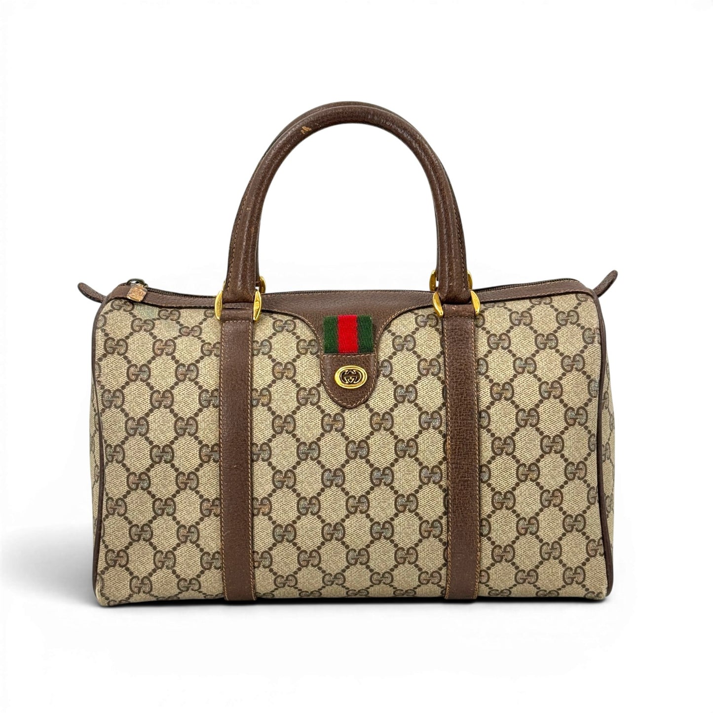 GUCCI シェリーライン GGスプリームキャンバス ベージュ ボストンバッグ