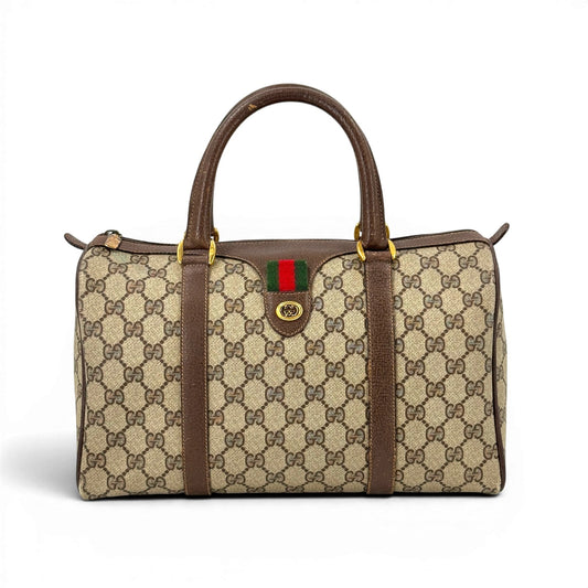 GUCCI シェリーライン GGスプリームキャンバス ベージュ ボストンバッグ