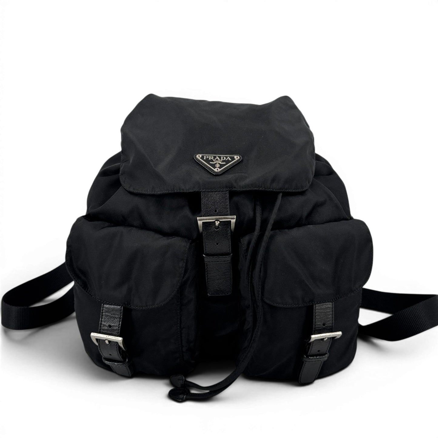 PRADA テスートナイロン ブラック リュックサック 2ポケット ヴィンテージ V135