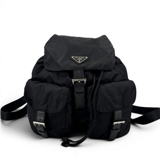PRADA テスートナイロン ブラック リュックサック 2ポケット ヴィンテージ V135