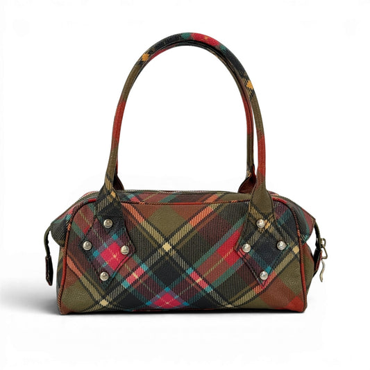 Vivienne Westwood ダービータータンチェック キャンバス マルチミニボストンバッグ