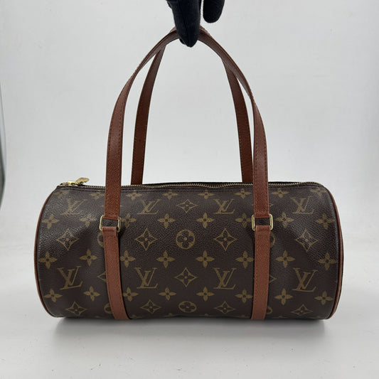 LOUIS VUITTON パピヨン30 モノグラムキャンバス ブラウン 旧型 筒形 ハンドバッグ M51385