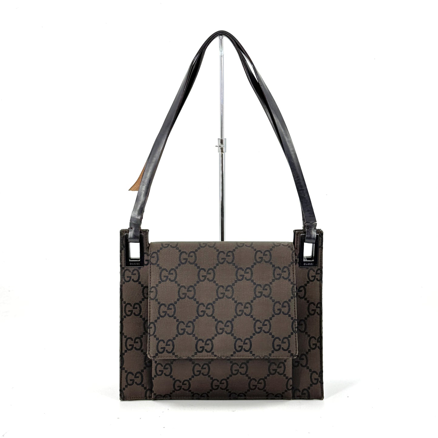 GUCCI GGナイロンキャンバス ミニショルダーバッグ ブラウン