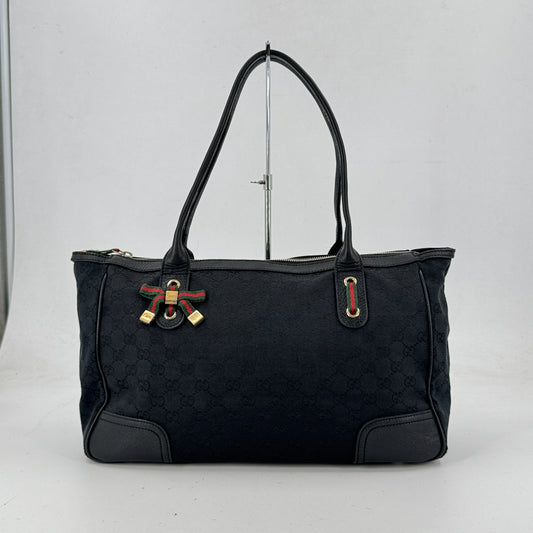 GUCCI プリンシー GG エクリプス トートバッグ ブラック ウェブ シェリーライン 163805