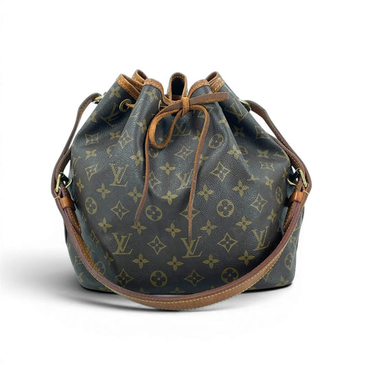 LOUIS VUITTON プチ・ノエ モノグラムキャンバス ブラウン 巾着 ショルダーバッグ M42226