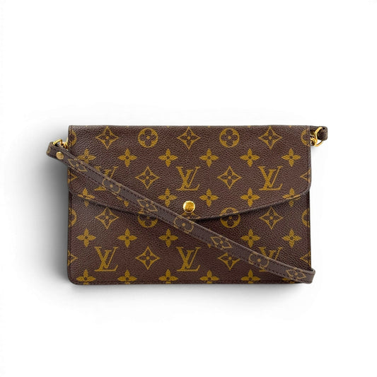 LOUIS VUITTON ダブルラバット モノグラムキャンバス 旧型ショルダーバッグ M51815