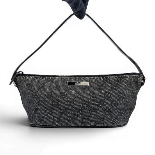 GUCCI ポシェット アクセサリーポーチ GGキャンバス グレー 07108 2123