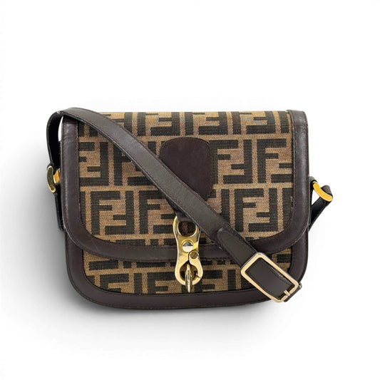 FENDI ズッカキャンバス ブラウン ヴィンテージ Y2K ショルダーバッグ