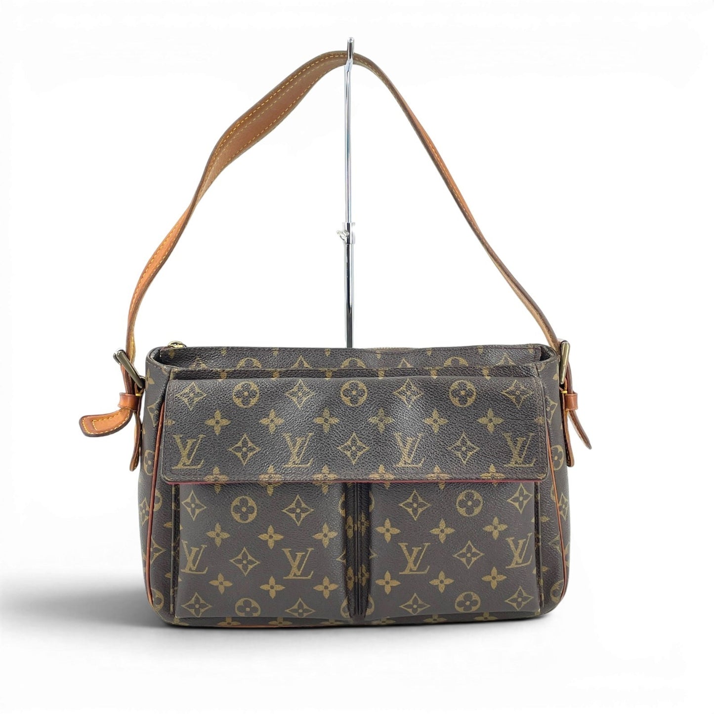 LOUIS VUITTON ヴィヴァシテGM モノグラムキャンバス ブラウン ショルダーバッグ M51163