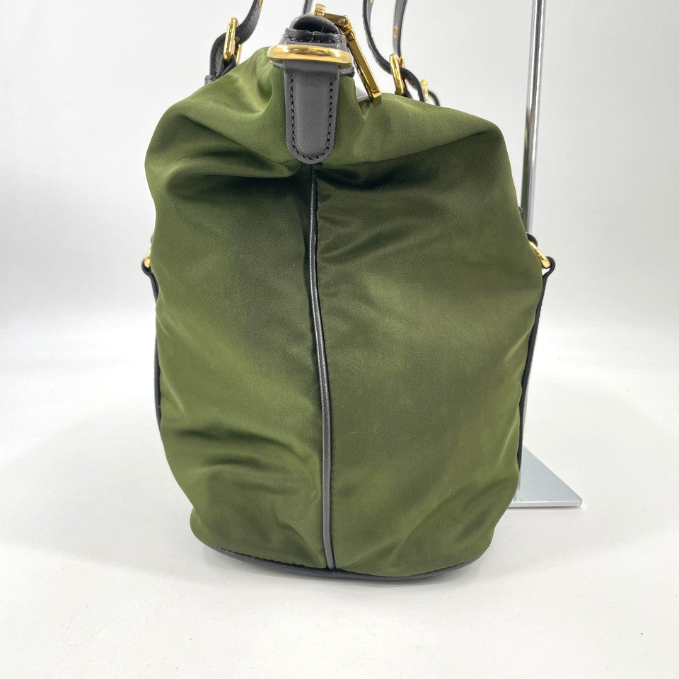 PRADA ミラノナイロン&サフィアーノレザー 2WAY Bruciato ショルダーバッグ