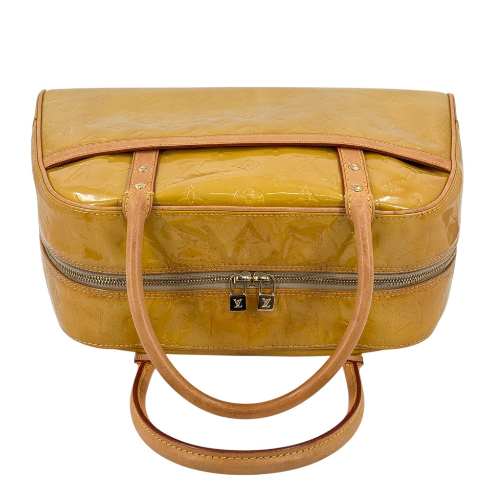 LOUIS VUITTON モノグラム ヴェルニ イエロー トンプキンス・スクエア M91102 ハンドバッグ