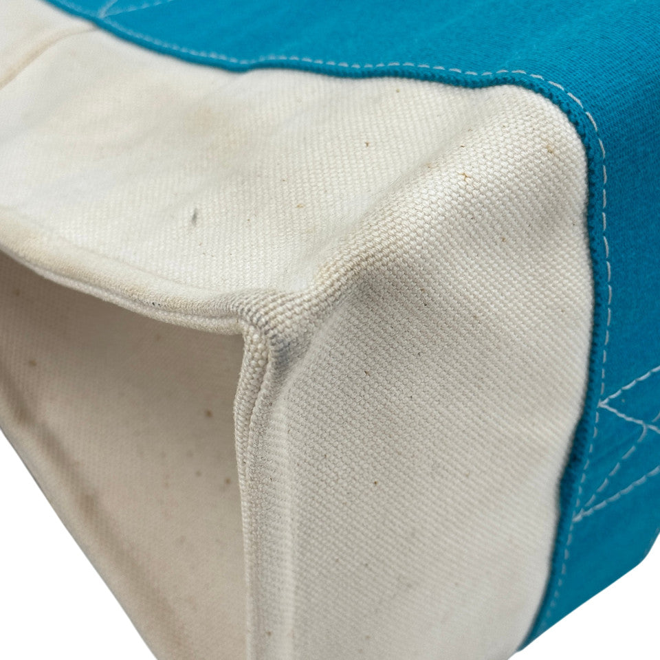 HERMES ホワイト x ブルー ボラボラMM ハンドバッグ