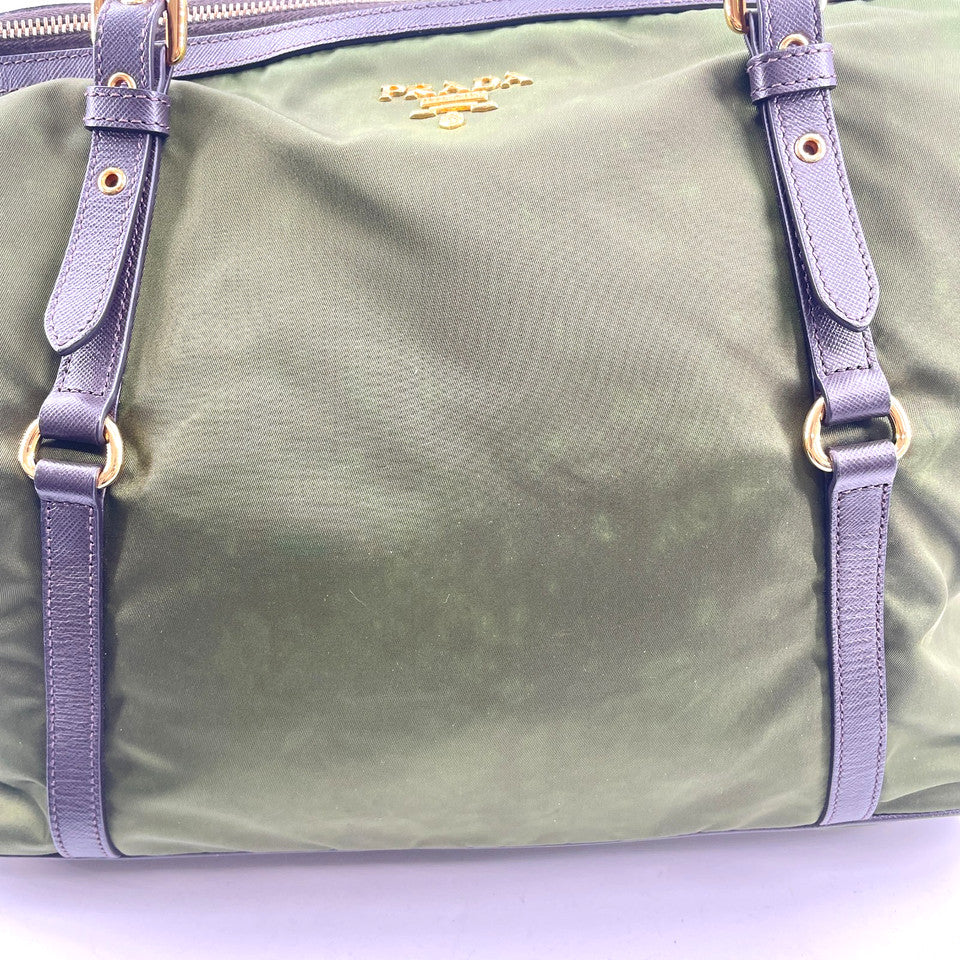 PRADA ミラノナイロン&サフィアーノレザー 2WAY Bruciato ショルダーバッグ