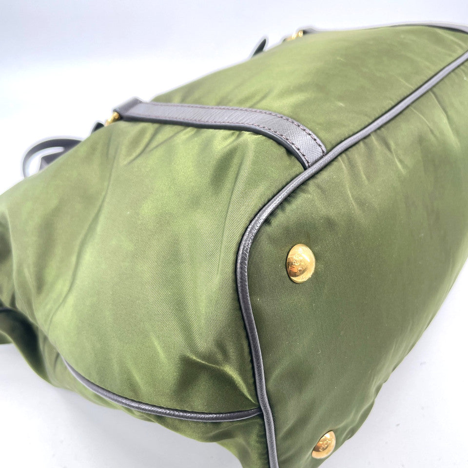PRADA ミラノナイロン&サフィアーノレザー 2WAY Bruciato ショルダーバッグ