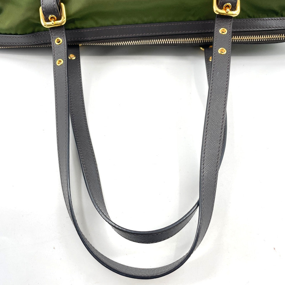 PRADA ミラノナイロン&サフィアーノレザー 2WAY Bruciato ショルダーバッグ
