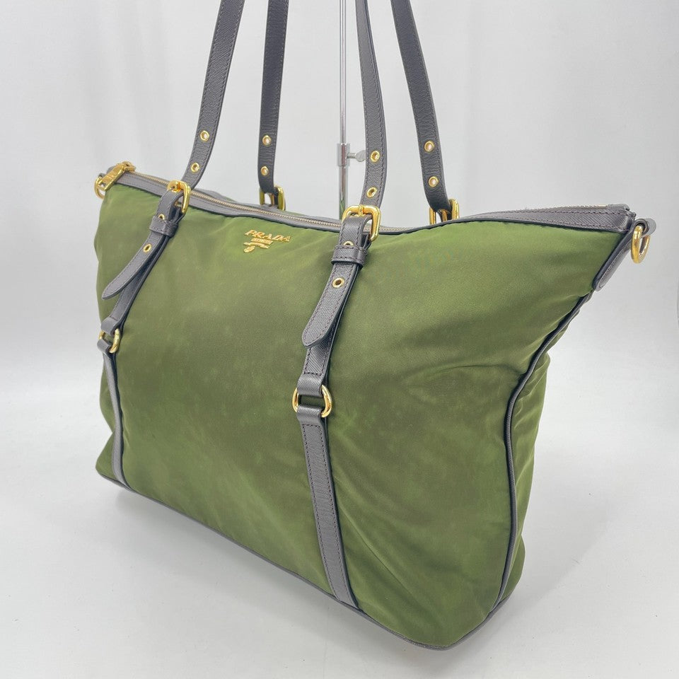 PRADA ミラノナイロン&サフィアーノレザー 2WAY Bruciato ショルダーバッグ