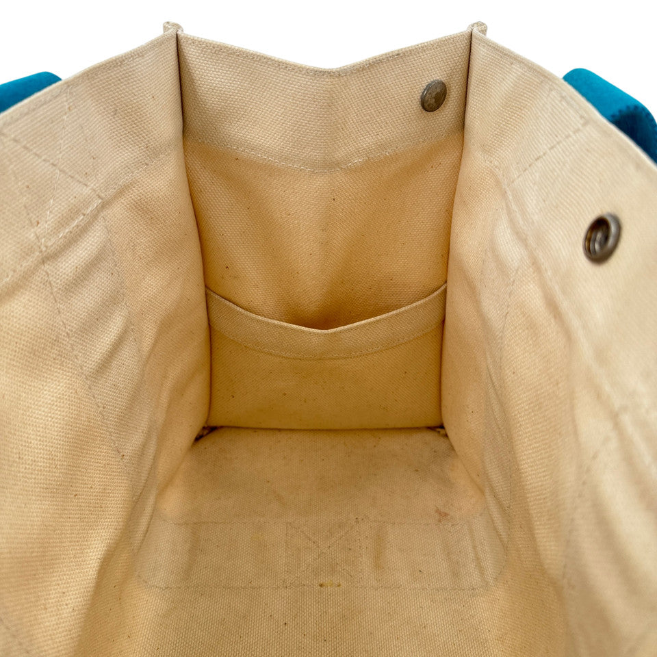 HERMES ホワイト x ブルー ボラボラMM ハンドバッグ