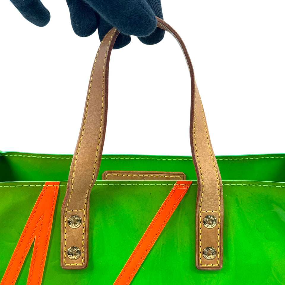LOUIS VUITTON モノグラム ヴェルニ フルオ　グリーン リードPM M91904 ハンドバッグ