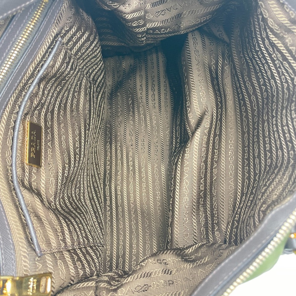 PRADA ミラノナイロン&サフィアーノレザー 2WAY Bruciato ショルダーバッグ