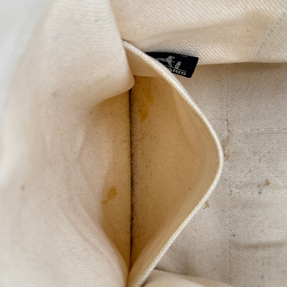 HERMES ホワイト x グリーン ボラボラMM ハンドバッグ