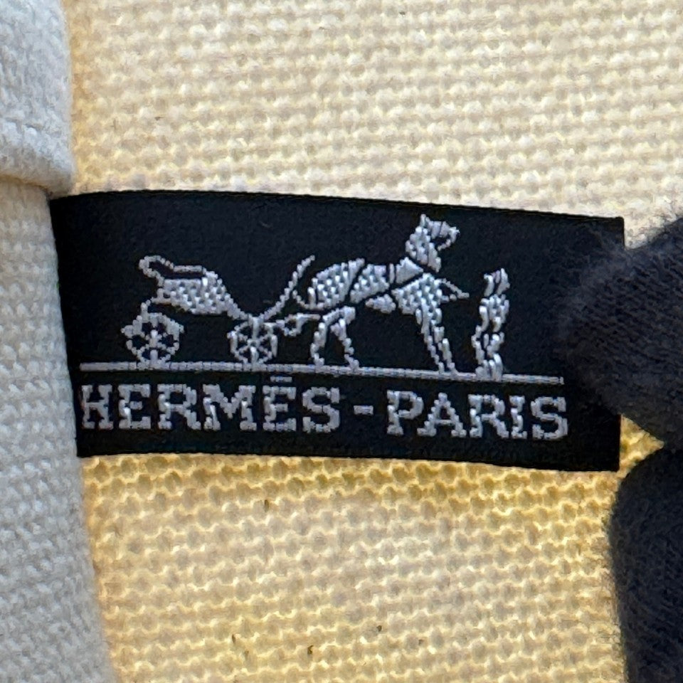 HERMES ホワイト x グリーン ボラボラMM ハンドバッグ