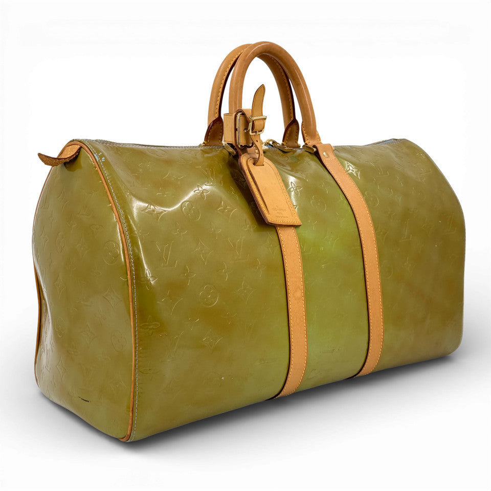 LOUIS VUITTON モノグラム ヴェルニ グリーン マーサー 45 M91001 ボストン