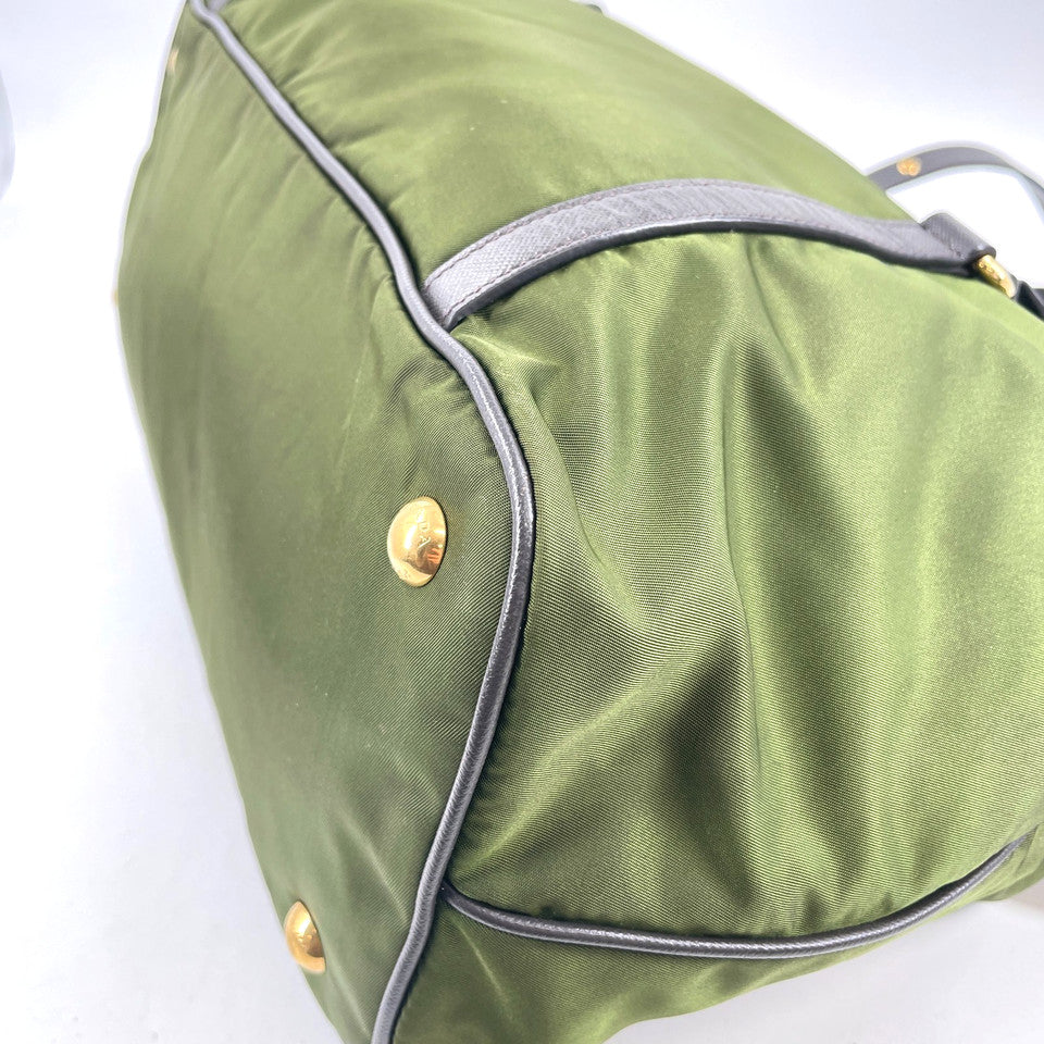 PRADA ミラノナイロン&サフィアーノレザー 2WAY Bruciato ショルダーバッグ