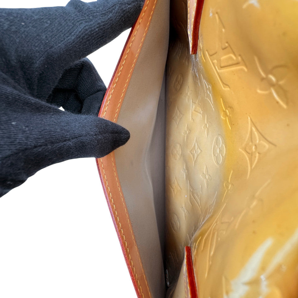 LOUIS VUITTON モノグラム ヴェルニ イエロー トンプキンス・スクエア M91102 ハンドバッグ