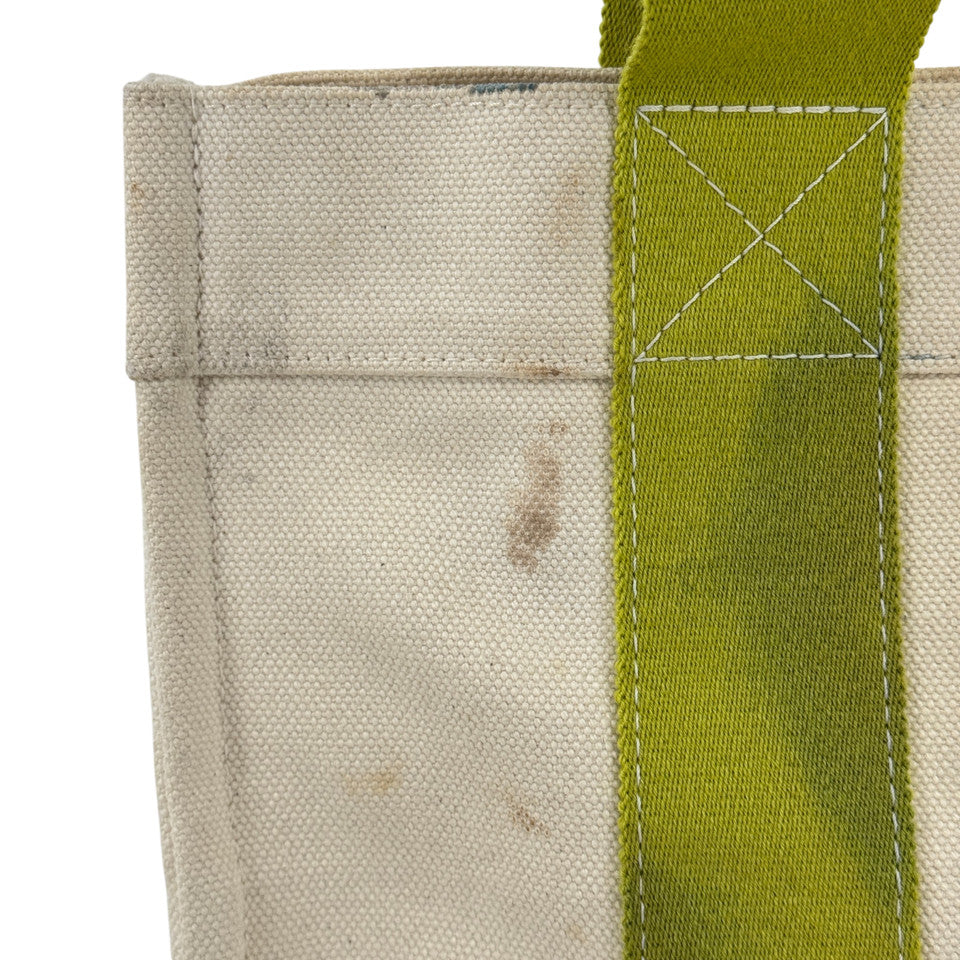 HERMES ホワイト x グリーン ボラボラMM ハンドバッグ