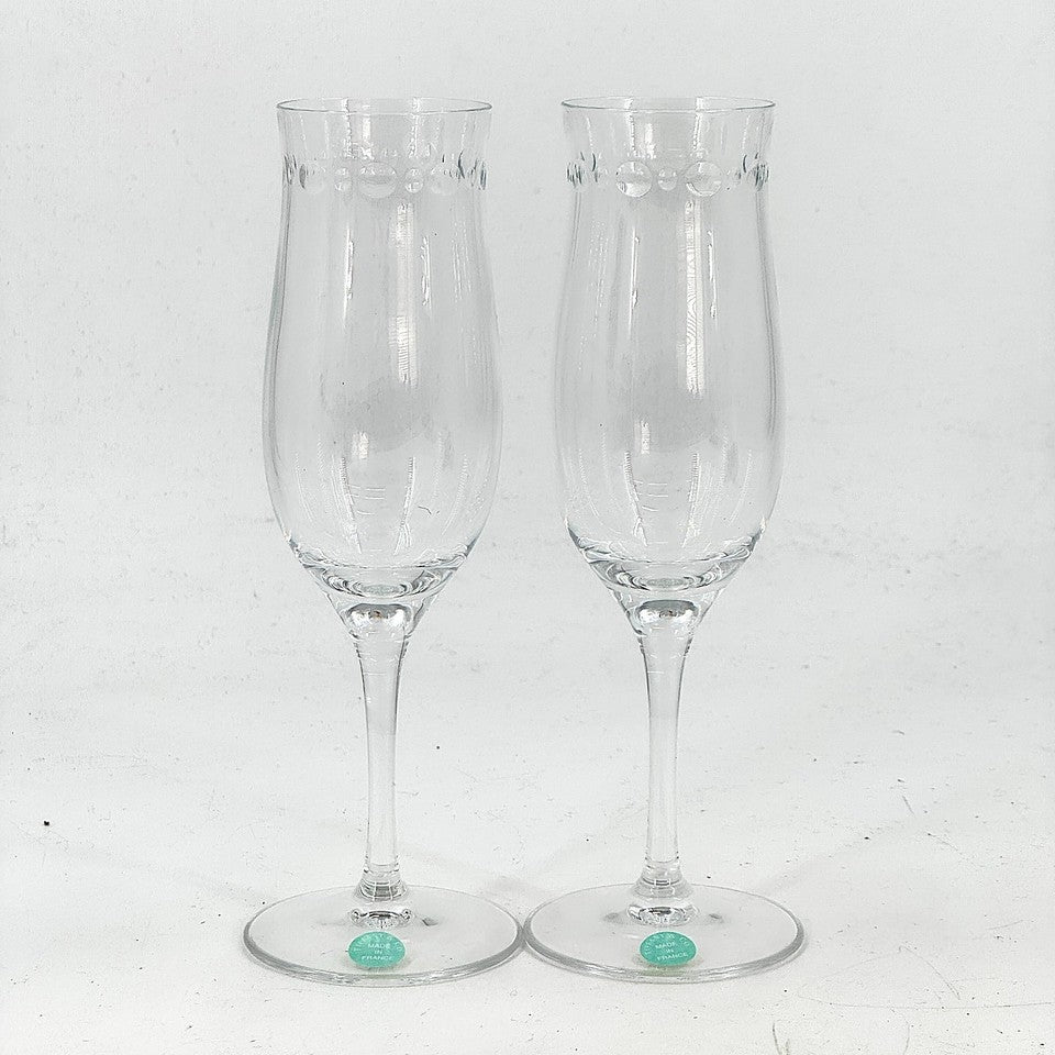 TIFFANY クリスタル ワイングラス 2個セット 箱付き
