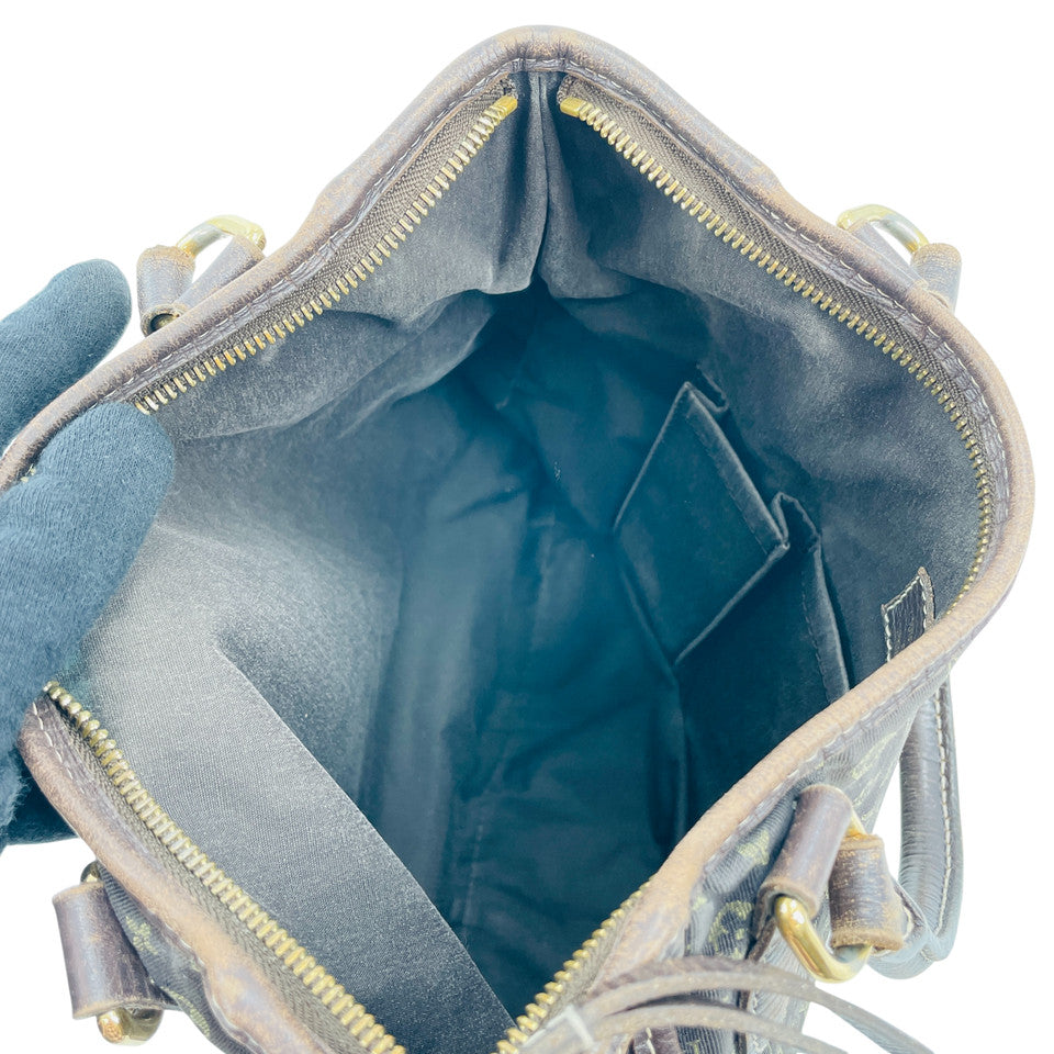 LOUIS VUITTON モノグラム エベヌ ミニラン ブザス アンジュール M95617 2WAY ハンドバッグ