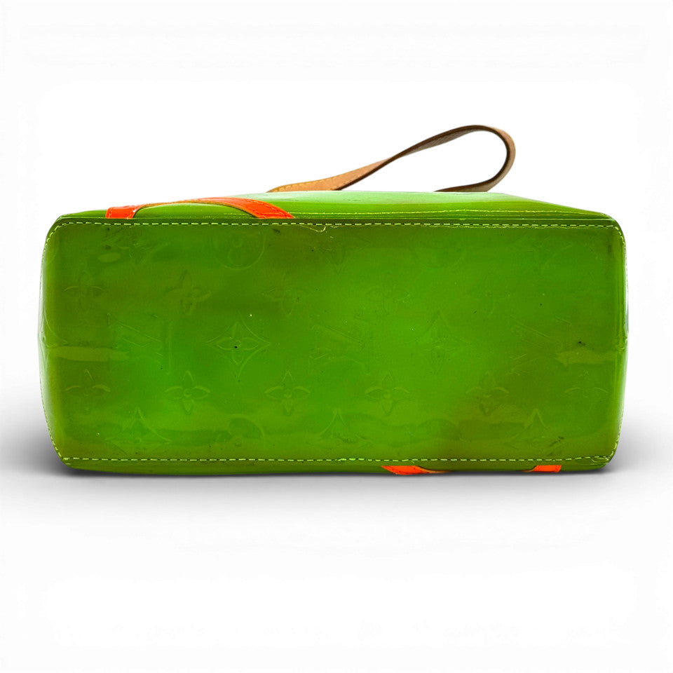 LOUIS VUITTON モノグラム ヴェルニ フルオ　グリーン リードPM M91904 ハンドバッグ