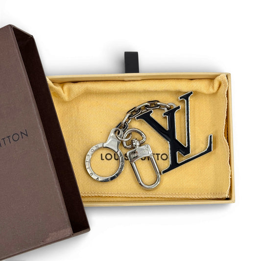 LOUIS VUITTON ポルトクレ プリント イニシャル ブラック M65071 バッグ チャーム