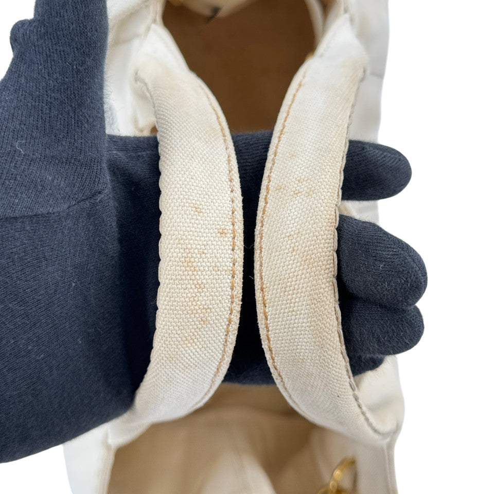 PRADA ミラノ デニム ホワイト カナパ 2WAY ハンドバッグ