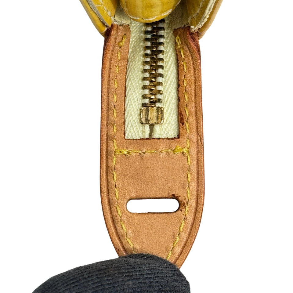 LOUIS VUITTON モノグラム ヴェルニ イエロー モット M91059 アクセサリー ポーチ
