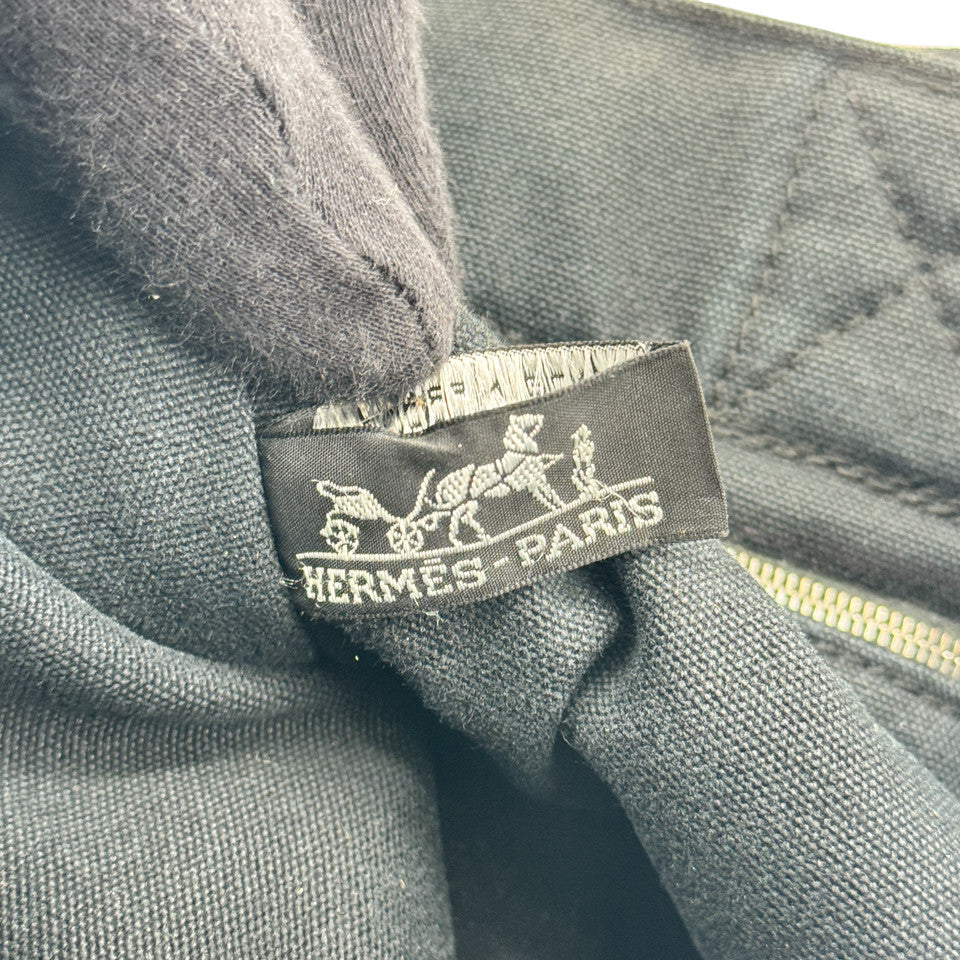 HERMES ブラック キャンバス ニューフールトゥPM ハンドバッグ