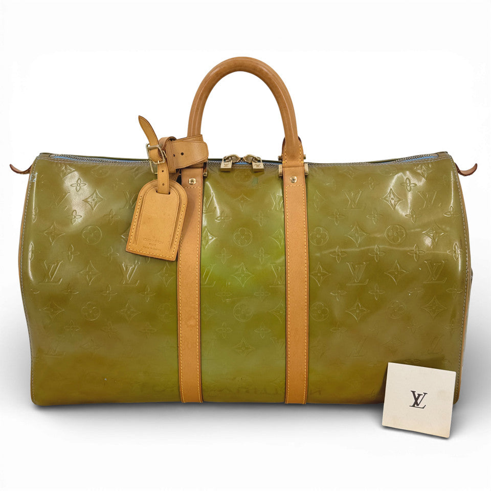LOUIS VUITTON モノグラム ヴェルニ グリーン マーサー 45 M91001 ボストン