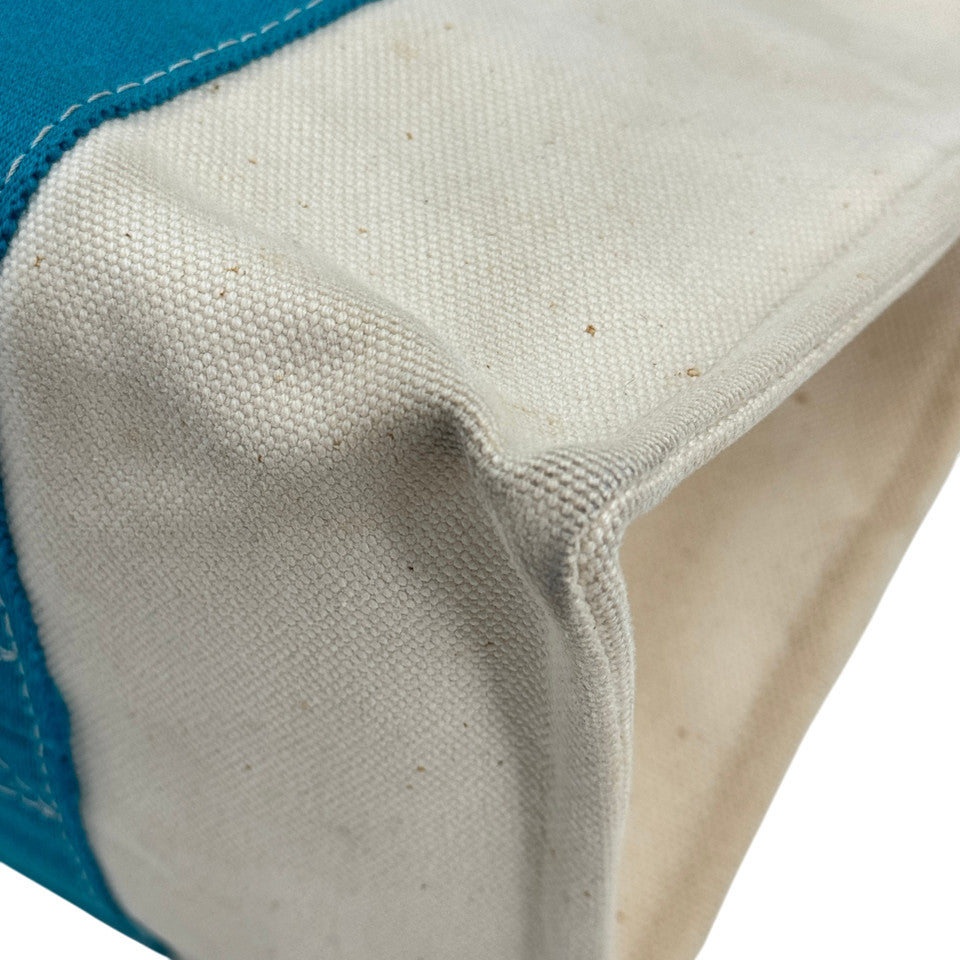 HERMES ホワイト x ブルー ボラボラMM ハンドバッグ