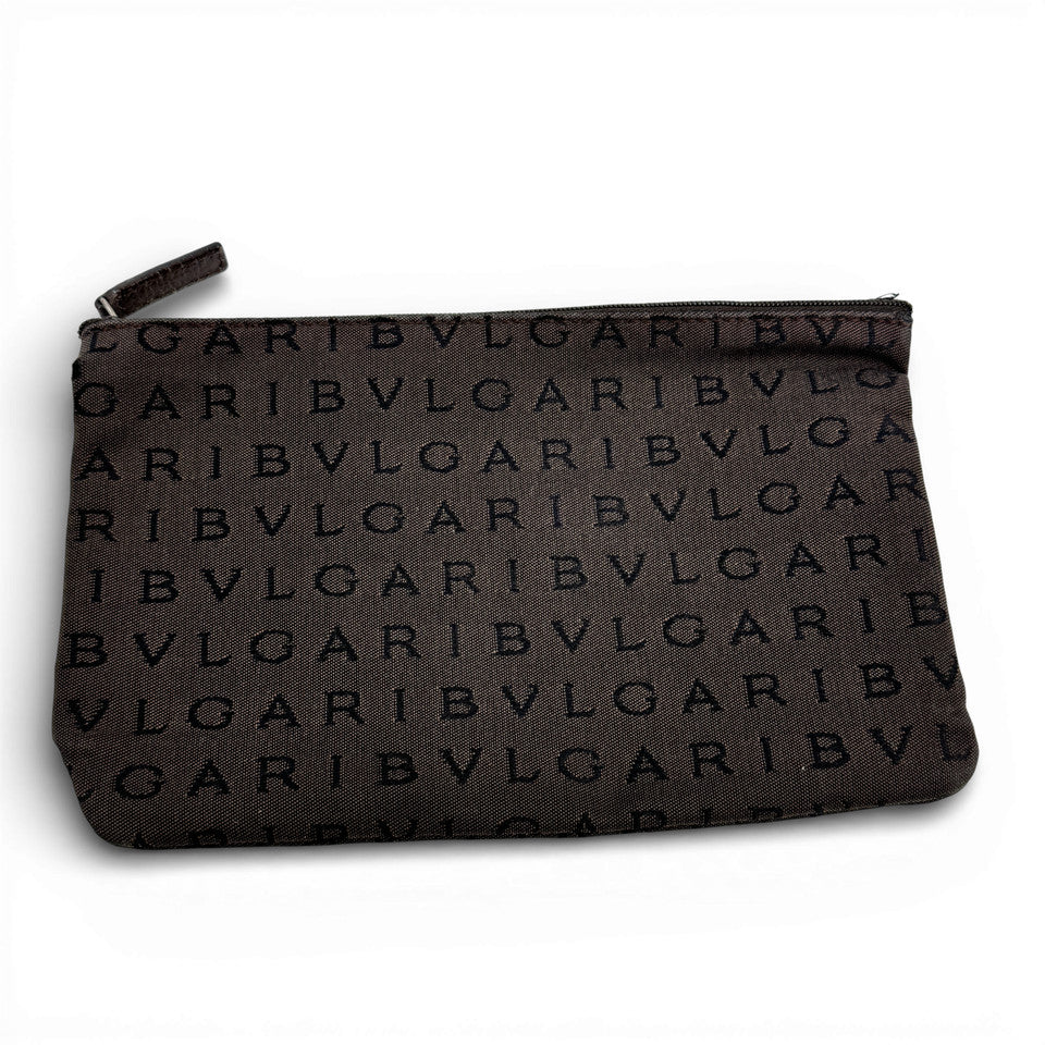 BVLGARI ロゴマニア　ブラウン キャンバス トートバッグ