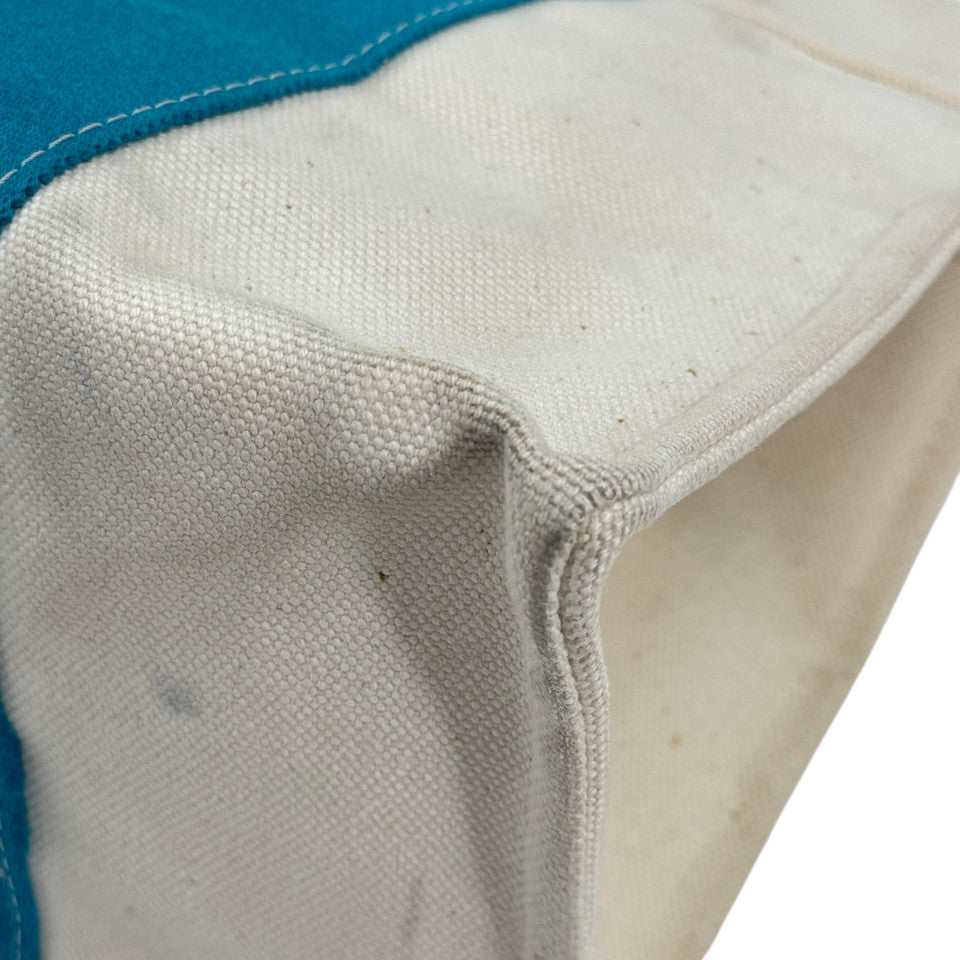 HERMES ホワイト x ブルー ボラボラMM ハンドバッグ