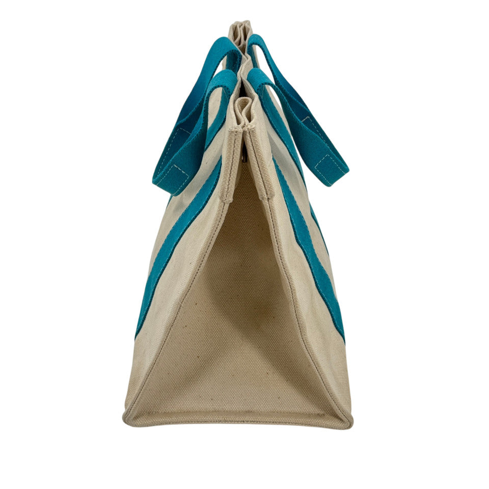 HERMES ホワイト x ブルー ボラボラMM ハンドバッグ