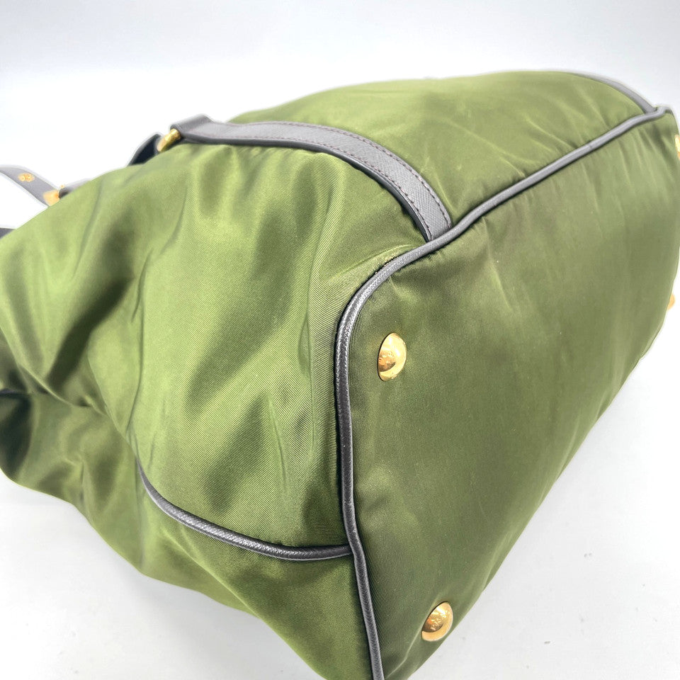 PRADA ミラノナイロン&サフィアーノレザー 2WAY Bruciato ショルダーバッグ
