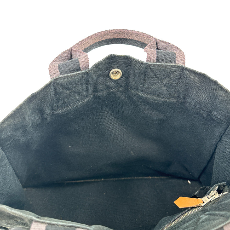 HERMES ブラック キャンバス ニューフールトゥPM ハンドバッグ