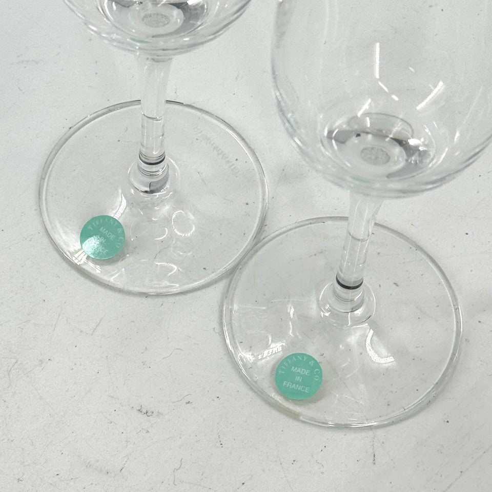 TIFFANY クリスタル ワイングラス 2個セット 箱付き