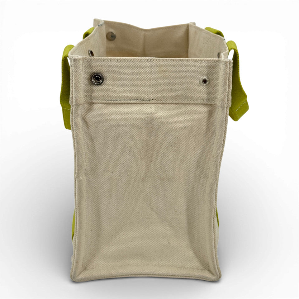 HERMES ホワイト x グリーン ボラボラMM ハンドバッグ