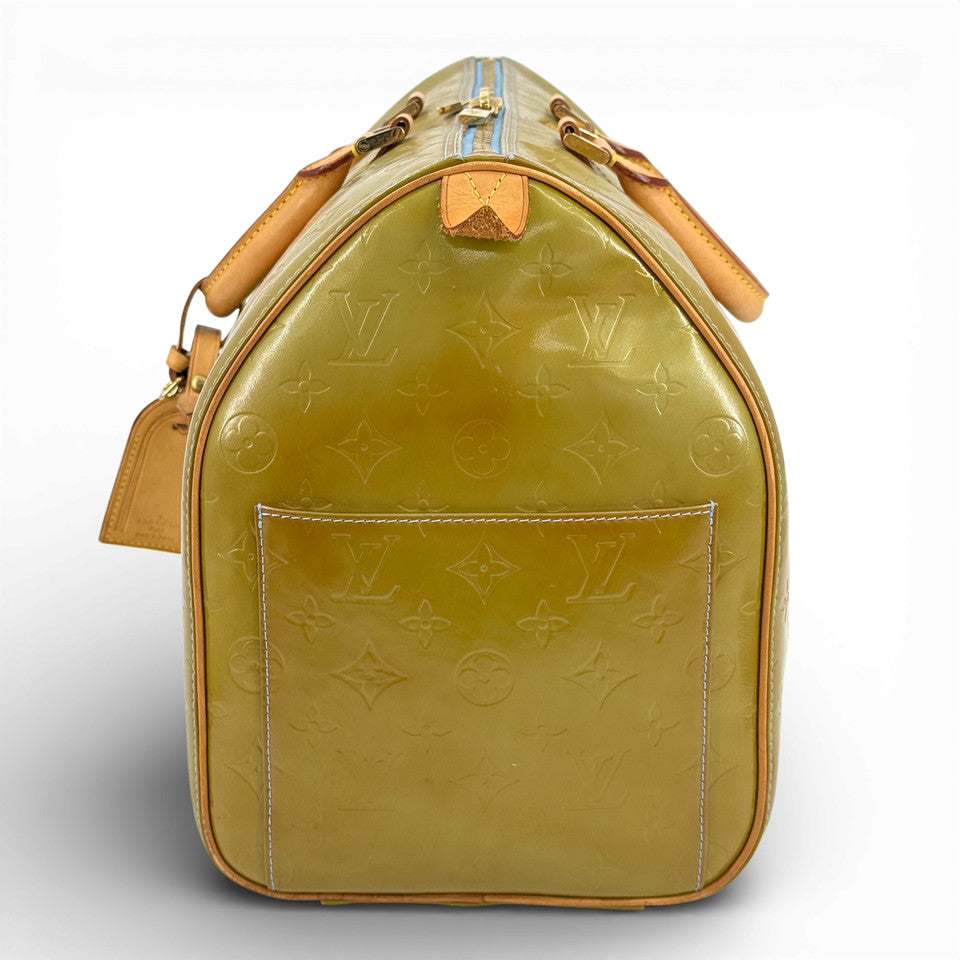 LOUIS VUITTON モノグラム ヴェルニ グリーン マーサー 45 M91001 ボストン