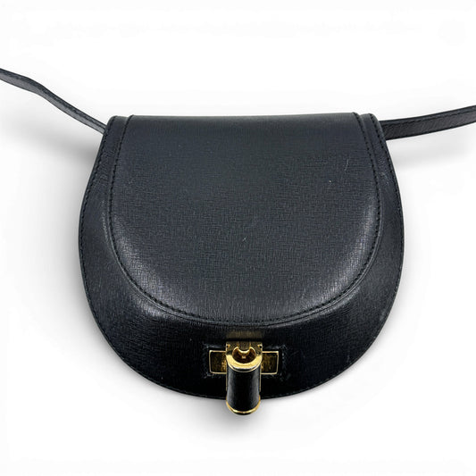 Ferragamo ブラック レザー ターン ロック 2WAY ポシェット ショルダーバッグ