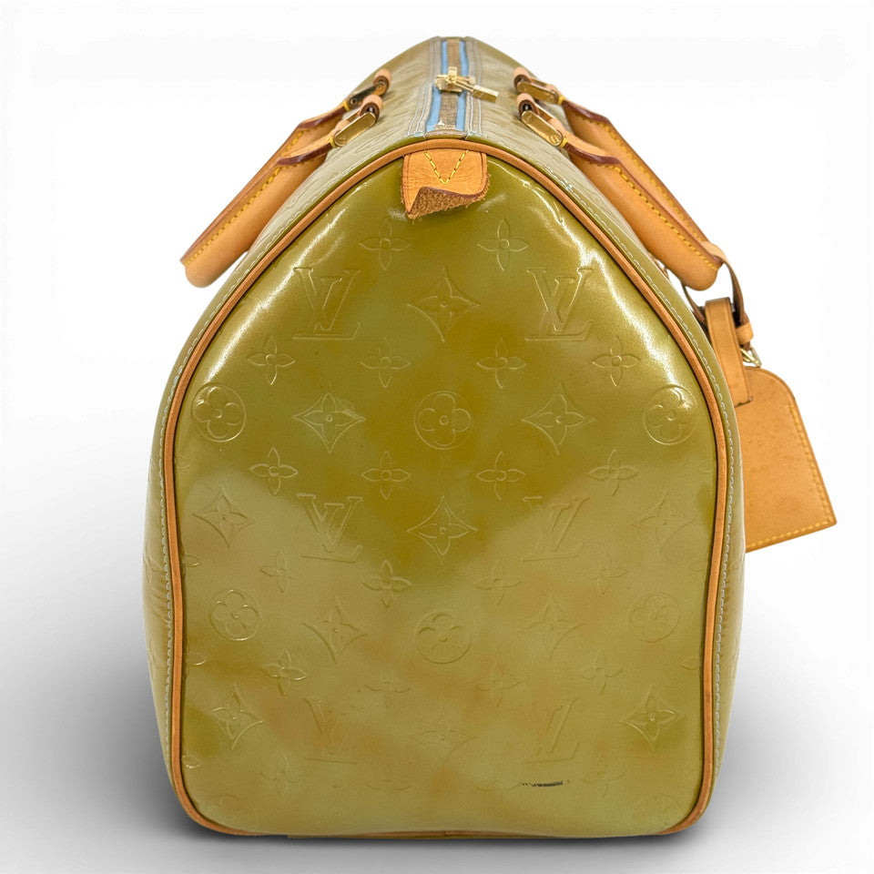 LOUIS VUITTON モノグラム ヴェルニ グリーン マーサー 45 M91001 ボストン
