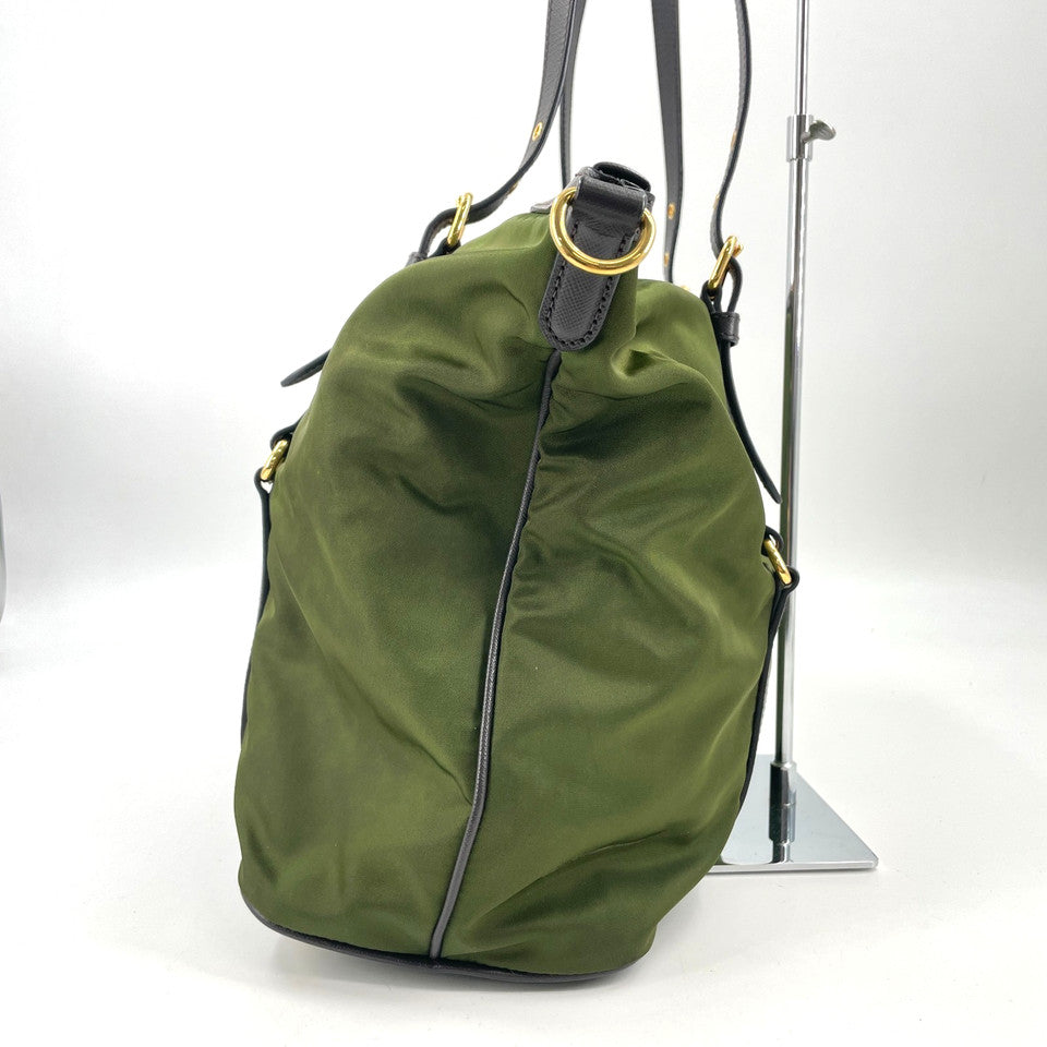 PRADA ミラノナイロン&サフィアーノレザー 2WAY Bruciato ショルダーバッグ