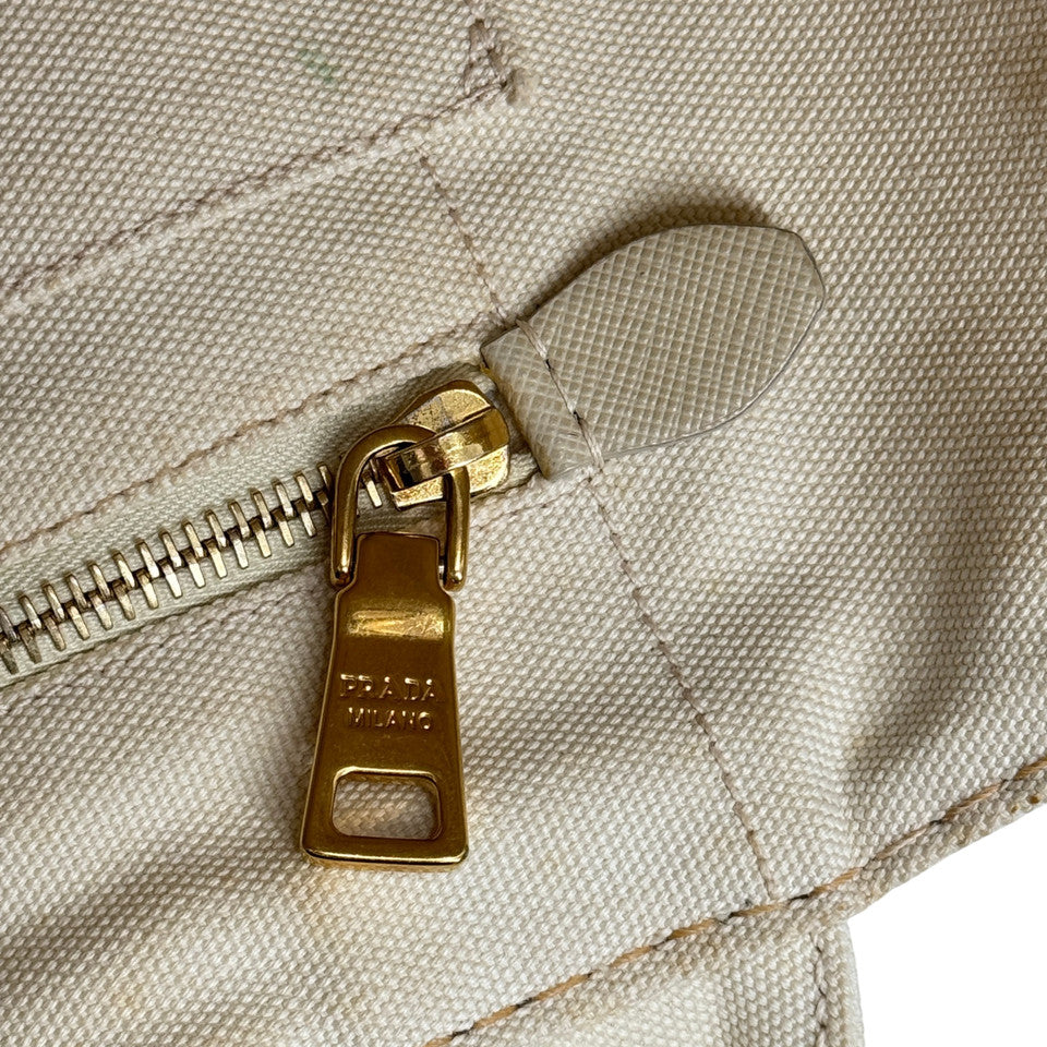 PRADA ミラノ デニム ホワイト カナパ 2WAY ハンドバッグ